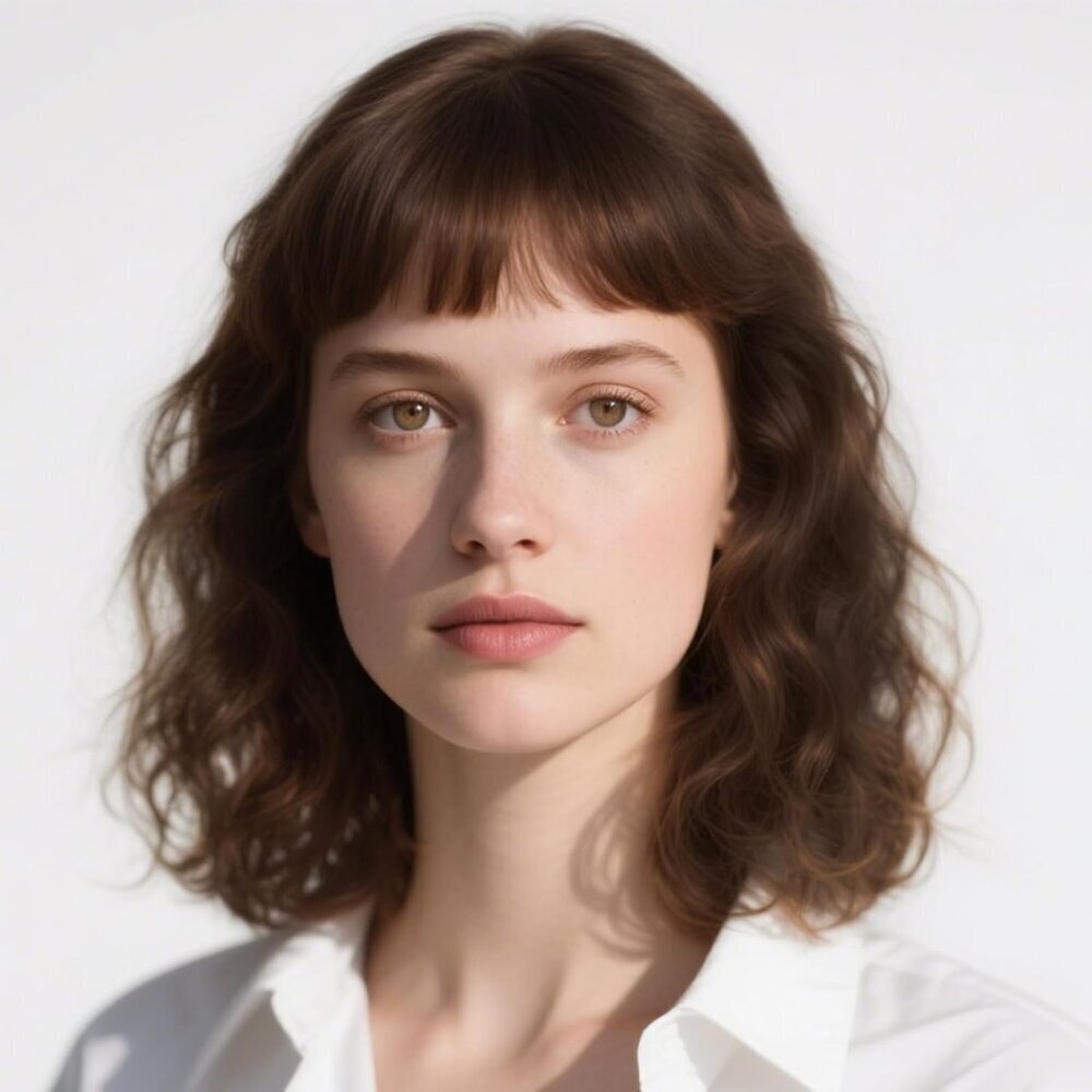 Women's Brown 14 Inch Curly Synthetic Cosplay Bangs Short Bob Wavy Wigs